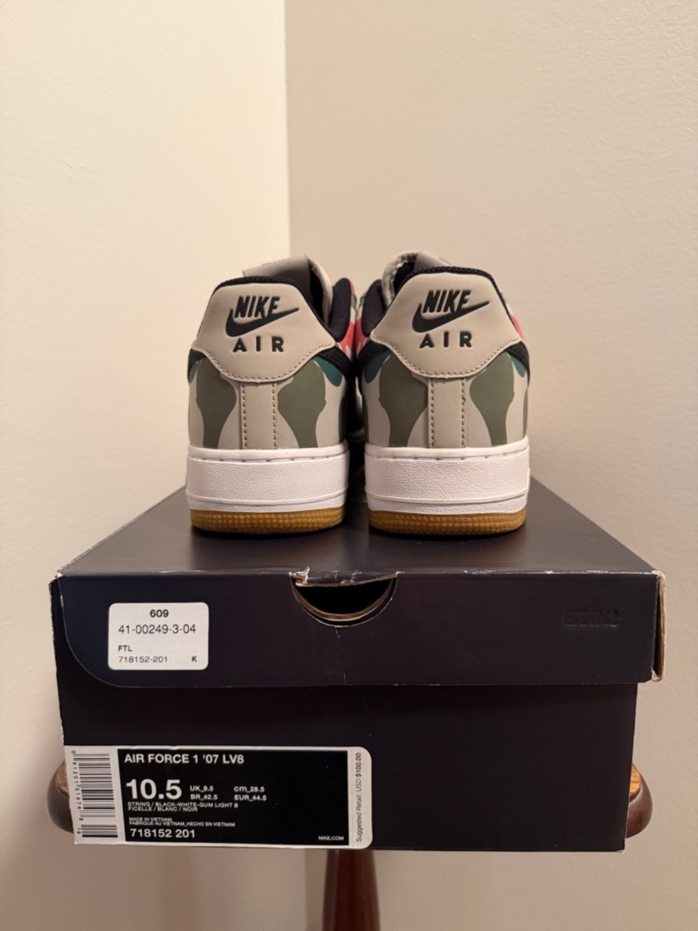 Nike Air Force 1 Low Camo Sneakers - Green, Pink, Tan, Black - Picture 5 of 13